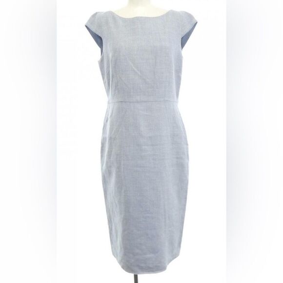 MaxMara Sky Blue Cap Sleeve Madia Sheath Dress Sz. 2 - Picture 1 of 7